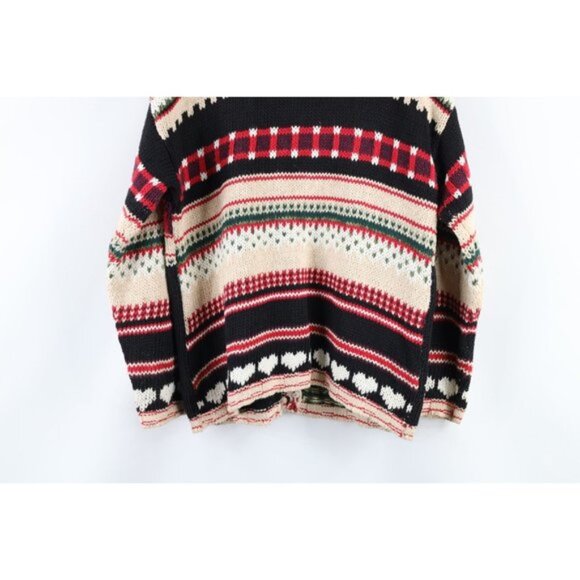 Vintage Y2K 2000 Womens Small Checkered Christmas Knit Button Cardigan Sweater - Picture 10 of 10